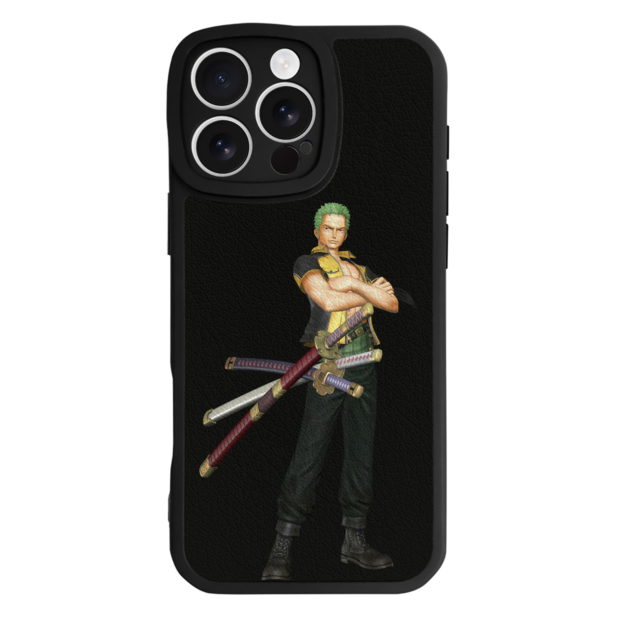 （画像用） ワンピース ロロノア・ゾロ ONE PIECE Roronoa Zoro 【iPhone 16シリーズ対応】シリコンスマホケース（レザー調） 材質：シリコン
